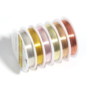 Detailed set of six 0.3mm tarnish-resistant copper wires for professional DIY jewelry making