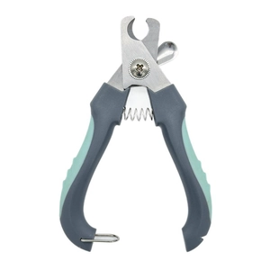 Ergonomic stainless steel pet nail clippers with safety lock and non-slip handle