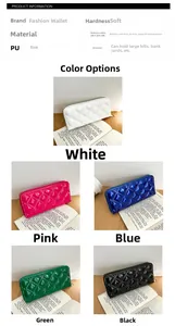 Internal layout of quilted PU leather wallet with card slots and bill compartments