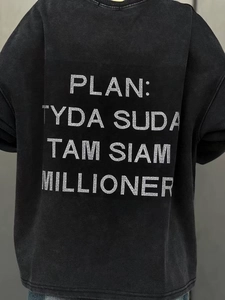 Vintage oversized μαύρο φούτερ με στρας γράμματα στην πίσω όψη του ενδύματος