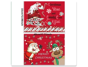 Detaillierte Maße von 33x45cm Weihnachts-Platzsets mit festlichen Gnom- und Elchmotiven