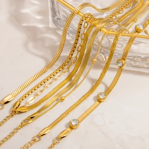 Luxury 18K Gold Plated Stainless Steel Bracelet For Women Sparkling Rhinestone Snake Chain Adjustable Fashion Jewelry Gift