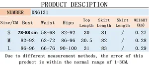 Detailed size chart for two-piece sexy crop top and long skirt set in centimeters