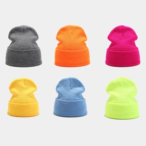 Gebreide Muts Beanie Acryl Warm Winter Met Omslag Unisex Effen Kleur Hip Hop Skater Stijl Outdoor