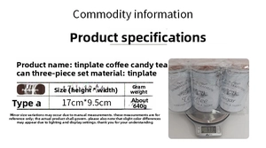 Weight measurement of white tinplate coffee sugar tea canister set on digital scale