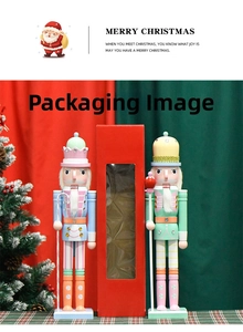 50cm Macaron wooden nutcracker soldiers set with luxury window display packaging