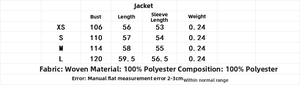 Tableau des tailles détaillé pour chemise style safari avec mesures et tissu 100 % polyester