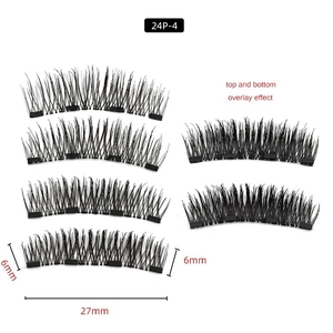 Detailed size chart for 24P-4 magnetic eyelashes with 6mm height and 27mm length