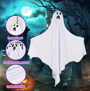 Halloween hanging ghost decor made of quality woven fabric with funny expressions
