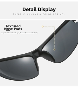 Macro detail of ergonomic nose pads on black sports sunglasses for pressure relief