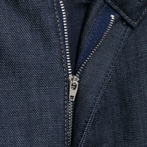 Jeans vintage a vita alta modello barrel in denim blu scuro con zip in metallo pregiato