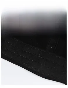 Detail shot of the widened sweatband with moisture-wicking mesh on black baseball cap