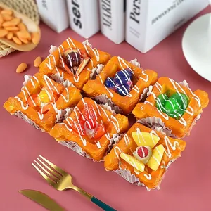 Realistic PU Simulation Bread Model Artificial Fruit Cake For Home Kitchen Decor Photography Props Pretend Play Food Toys