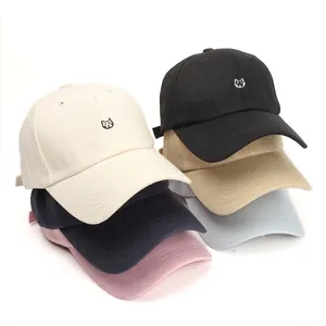 Cat Embroidered Cotton Baseball Cap Adjustable Sun Protection Curved Brim Casual Streetwear Sports Hat Men Women