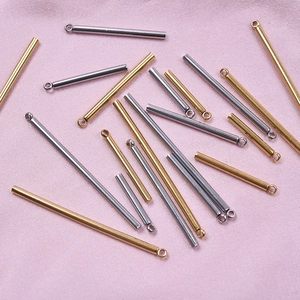 Minimalist 304 stainless steel bar pendants in gold and silver finishes for DIY necklaces