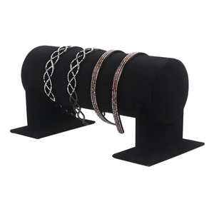 Velvet Headband Display Stand Cylindrical T-Bar Hair Band Organizer Jewelry Bracelet Watch Storage Holder Professional