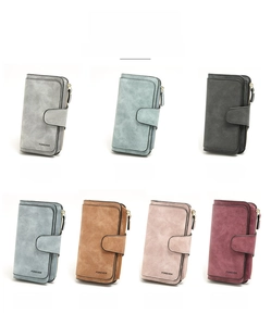 Long women's frosted PU multi-purpose wallet large capacity card holder clutch purse