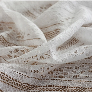 Elegant white hollow striped lace tablecloth with intricate patterns for European weddings