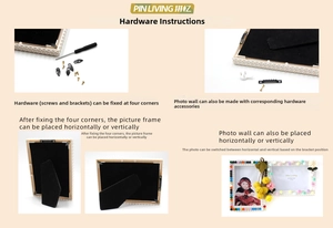Macro detail of DIY building block photo frame accessories and installation hardware kit