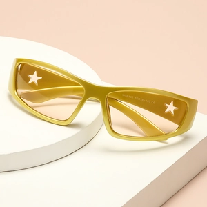 Sports Sunglasses PC Star Hollow Temples UV400 Protection Y2K Cyberpunk Cycling Fashion Eyewear Unisex