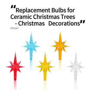Christmas Tree Star Topper Plastic Transparent Colorful Replacement For Ceramic Christmas Tree Festive Ornament