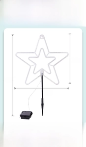Detailed size chart for solar star lawn lamp featuring 49cm height and 32cm width specs