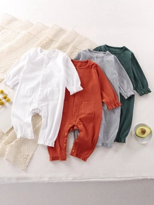 Tutina Neonato In Cotone A Costine E Cappello Con Volant Manica Lunga Bottone Frontale Abbigliamento Neonata