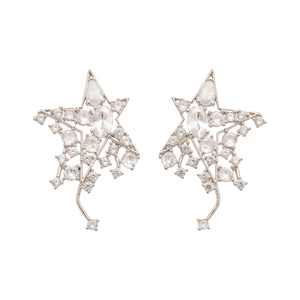 Élégantes boucles d'oreilles étoile en argent avec cristaux de zircone pour femmes