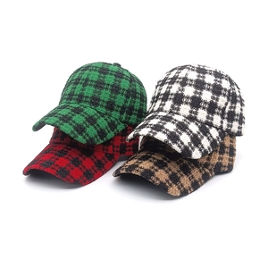 Cappellino Da Baseball In Tweed Vintage A Quadri Cappello Invernale Caldo Per Donna Fibbia In Metallo Regolabile Moda Scacchiera
