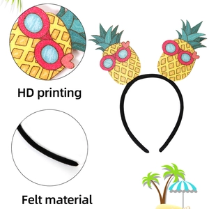 Summer pineapple headband for Hawaii parties made of felt material with HD printing