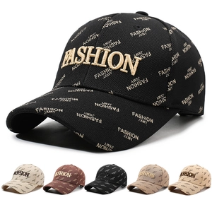 Baseball Cap Fashion Letter 3D Embroidery Full Print Sun Protection Adjustable Street Style Hat For Women And Men