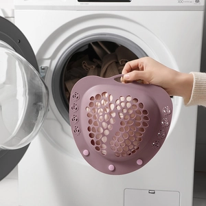 Purple silicone lingerie laundry bag for washing machine protection in heart-shaped design