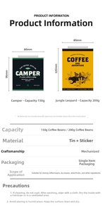 Detailed dimension guide for large airtight tin coffee canisters for camping storage