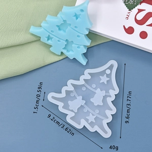 Moule en silicone sapin de Noël 9,2x9,6x1,5cm pour la pâtisserie DIY et le bricolage