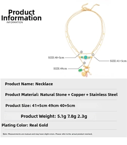 Guida alle taglie per collane in ottone placcato oro 18K con pietre naturali