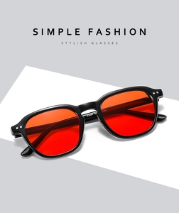 Macro detail of model Z3397 sunglasses featuring black frame and red lenses