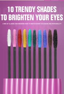 Entdecken Sie 10 lebendige Nuancen wasserfester, geschwungener bunter Mascara für tolle Augen.