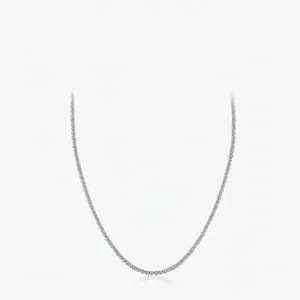 925 Sterling Silver Tennis Necklace Shiny Full Zircon Choker For Women Fashion Minimalist Light Luxury Jewelry