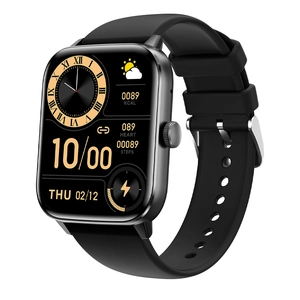 QS11 Smart Watch with black silicone strap monitoring heart rate and sleep patterns