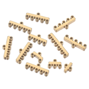 Golden multi-hole stainless steel flat pendant connectors for DIY jewelry making