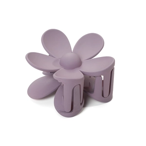 Matte lavender flower hair claw clip with minimalist floral design for women