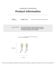 Spécifications de taille pour boucles d'oreilles fleur et perle de 10,2 cm