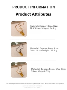 Detailed specs of Chinese style necklaces with copper pendants and woven rope chains
