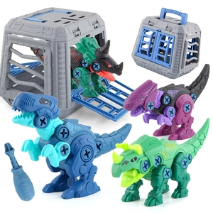 Set di 6 dinosauri giocattolo da smontare con gabbie e attrezzi per bambini