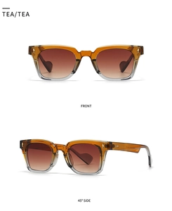 Detail of vintage cat-eye sunglasses featuring golden leopard-shaped temple accents