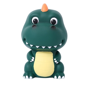 Cute green cartoon dinosaur piggy bank for kids, creative vinyl dinosaur money box gift