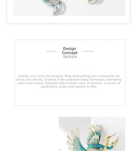 Macro detail of enamel phoenix brooch featuring premium alloy and intricate gold accents