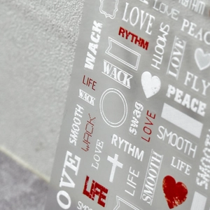 Adesivi per unghie 5D giapponesi con scritte bianche Love e Peace in rilievo
