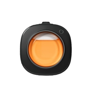 Sleek black square car aromatherapy diffuser with amber LED light for air vent