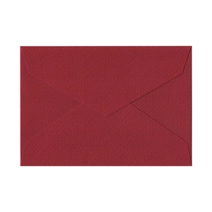 Classic dark red textured linen envelope with rectangular flap for vintage stationery set